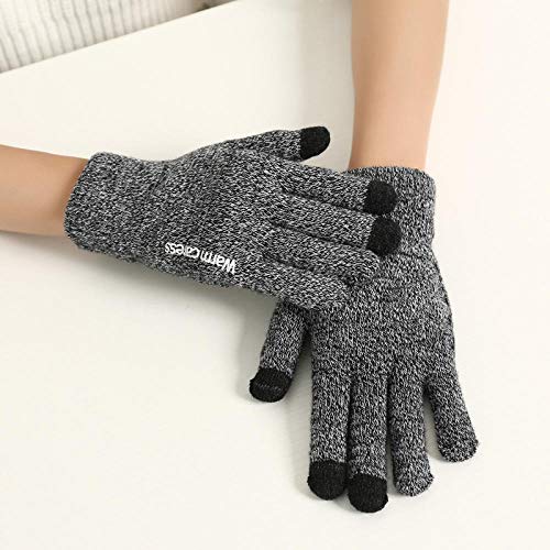 NIDAYEDE_Nuevos guantes antideslizantes con pantalla táctil Guantes de pantalla táctil de invierno de moda cálidos regalos promocionales@Gris_Talla única