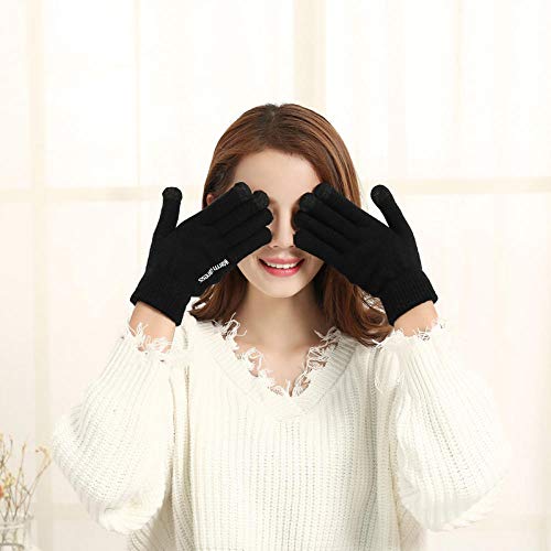 NIDAYEDE_Nuevos guantes antideslizantes con pantalla táctil Guantes de pantalla táctil de invierno de moda cálidos regalos promocionales@Gris_Talla única
