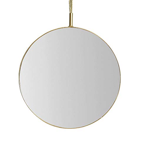 Nordic Metal Golden Mirror Wall Hanging 24-30CM Round/Geometric Baño dormitorio Espejo decorativo Vanity Makeup Montado en la pared @ Negro 1