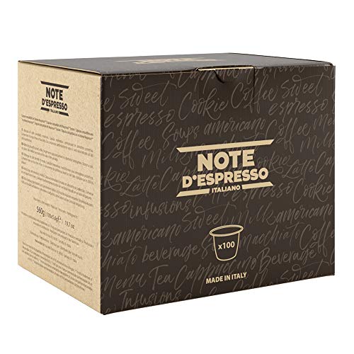 Note D'Espresso Cápsulas de Café Intenso exclusivamente compatibles con cafeteras Nespresso* - 100 Unidades de 5.6 g, Total - 560 g