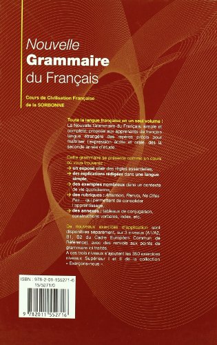 Nouvelle Grammaire Du Français. Cours De Civilisation Française De La Sorbonne: Grammaire - Nouvelle grammaire du français (Français langue étrangère)