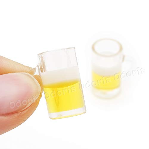 Odoria 1/12 Miniatura 6pz Botellas de Cerveza y 4pz Jarras Cocina Accesorio para Casa de Muñecas