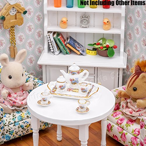 Odoria 1/12 Miniatura 8PZ Conjunto de Tazas de Té Porcelana Cocina Accesorio para Casa de Muñecas