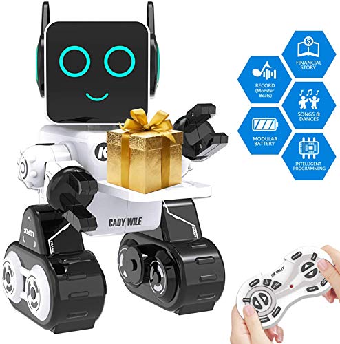 Ok K! okk Robot Inteligente, Juguetes Educativos Stem Robotics para Niños Cantar, Bailar, Hucha Incorporada, Control Táctil, Grabadora, Kit de Robot RC Recargable Regalo para Niños Niñas (Blanco)