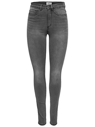 Only Onlroyal High SK Dnm Jeans Bj312 Noos Vaqueros Skinny, Gris (Dark Grey Denim Dark Grey Denim), W30/L34 para Mujer