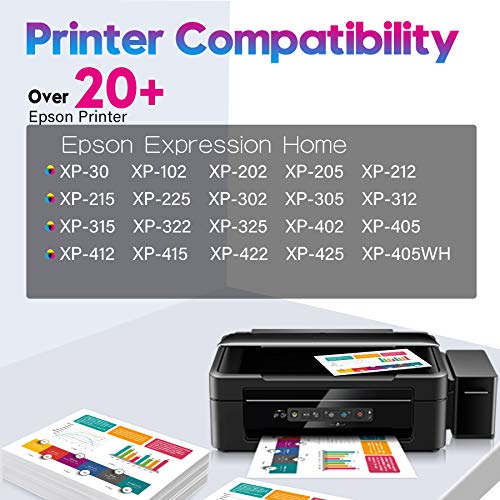 ONLYU Reemplazo de Cartuchos de Tinta compatibles para Epson 18XL T1811-T1814 para Epson Expression Home XP-202 XP-205 XP-212 XP-215 XP-225 XP-302 XP-305 XP-315 XP-325 XP-402 XP- 405 (Paquete de 20)