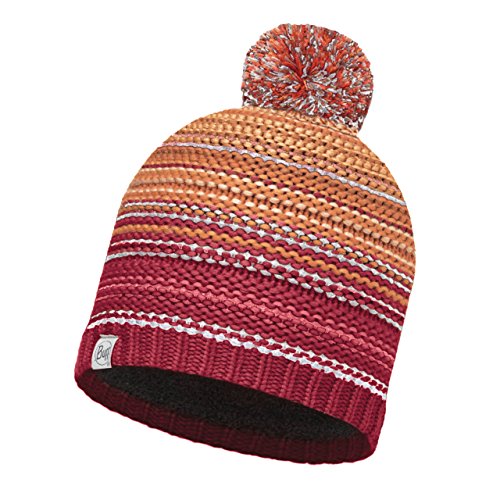 Original Buff - Knitted & Polar Hat Solid Unisex Adulto, talla unica, color Neper Red Samba/Grey Vigore
