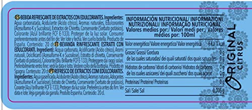 ORIGINAL Citrus ZERO Premium Tonic Water 20cl - 6 x Pack de 4 unidades (24u)