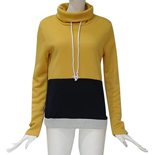 Overdose Moda Mujeres Casual Color Block Manga Larga Sudadera Jumper Pullover Blusa Top Lady Tops