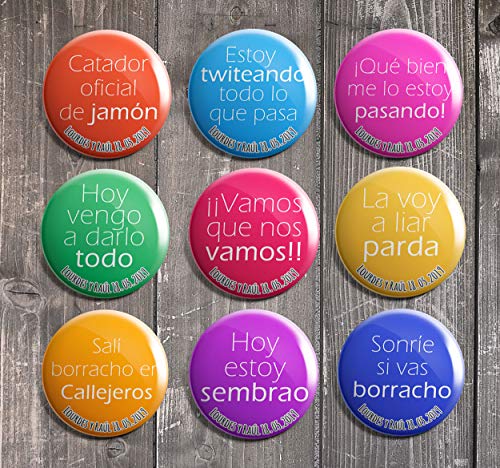 Pack chapas personalizadas 59mm (bodas, despedidas, eventos) (25)