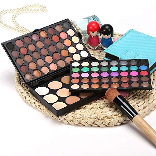 Paleta de sombra de ojos profesional de 80 colores +15 colores Colorete y corrector de maquillaje Contour Eye Powder Cosmetic Set Por filfeel