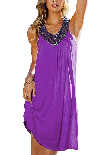 Para mujer playa de costura para confeccionar vestido colour morado lentejuelas baño Parero mini de costura para confeccionar vestido/M/bikini talla única S L