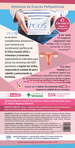 PCOS - Complemento alimenticio con D-Chiro Inositol, vitaminas y minerales - 30 cápsulas