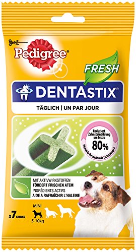 PEDIGREE Dentastix Fresh Premios para Perros Pequeños de Higiene Oral contra el Mal Aliento - Paquete de 10 x 110 gr - Total: 1100 gr