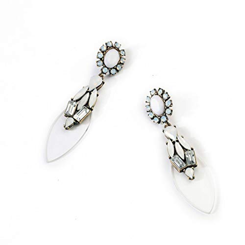 Pendientes Rock Style Trendy Design Long Earring Online Resin Glass White Earring Nuevo