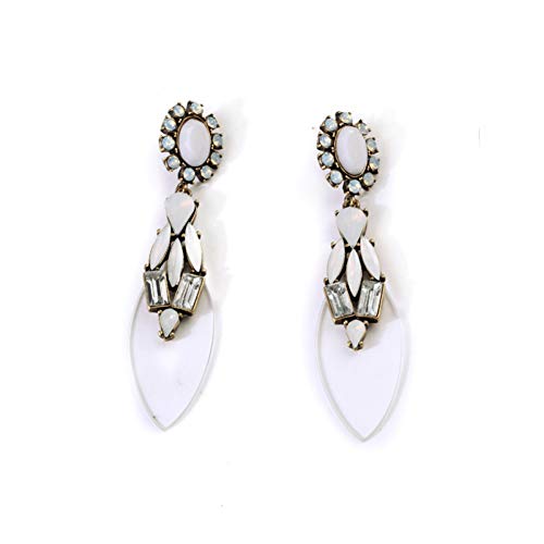 Pendientes Rock Style Trendy Design Long Earring Online Resin Glass White Earring Nuevo