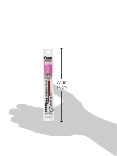 Pentel Tinta del Repuesio para Rodante y Lancelot Bolígrafo de Gel, mm 0,7 Punta de Metal, Tinta Rosa, 12 Unidades (LR7-P), Rose Bonbon