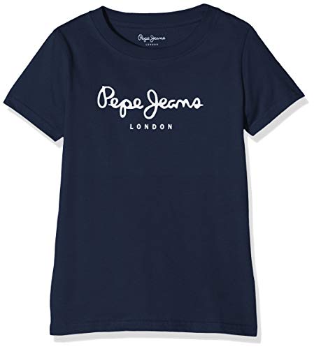 Pepe Jeans Art Camiseta, Azul (Navy 595), 8 años (Talla del Fabricante: 8) para Niños