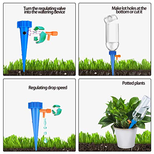 Picos de Riego Automático Puntas de Riego de Plantas Ajustables Dispositivos de Riego Automático con Interruptor de Válvula de Control de Liberación Lenta para Plantas de Interior en Exteriores (36)