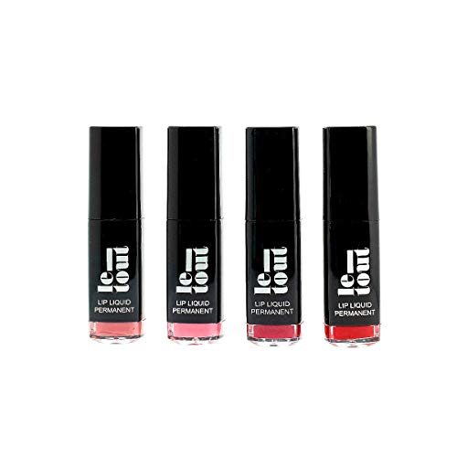 Pintalabios Permanente Rojo Escarlata - Le-Tout Lip Liquid Permanent (Scarlet), de Larga Duración, Sin Parabenos