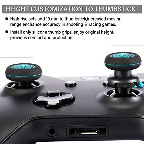 Playrealm FPS Thumbstick Grip Agarres para el Pulgar Extensor Y Impresión Caucho Silicona Apretón Cubrir 2 juegos para Xbox One (Chulhu Abyss Blue)