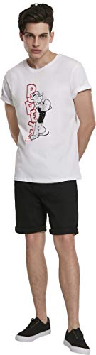 Popeye - Camiseta para Hombre, diseño de Rosas de cómic, con Texto en inglés, Hombre, Camiseta, MC435, Blanco, Small