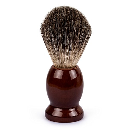 qshave Brocha de afeitar hecho a mano de 100% pelo de blaireaus auténtico y puros con mango de madera. La elección para el afeitado mojado con navaja de seguridad/seguridad coup-choux.