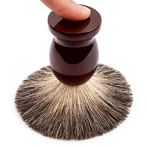 qshave Brocha de afeitar hecho a mano de 100% pelo de blaireaus auténtico y puros con mango de madera. La elección para el afeitado mojado con navaja de seguridad/seguridad coup-choux.