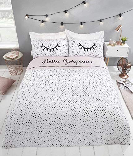 Rapport Hello Gorgeous - Juego de Funda de edredón para Cama de Matrimonio, Mezcla de algodón, Multicolor