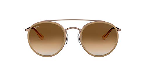 Ray-Ban 0RB3647N, Gafas de Sol Unisex Adulto, Marrón (Bronze Copper/Light Brown Gradien), 51