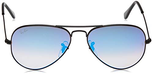 Ray-Ban Aviator Large Metal, Gafas de sol para Hombre, Negro (Blue Gradient Flash), 58