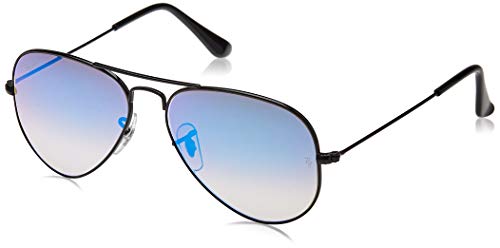 Ray-Ban Aviator Large Metal, Gafas de sol para Hombre, Negro (Blue Gradient Flash), 58