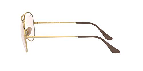 Ray-Ban Aviator Metal II Lentes oscuros, Dorado/Rosa Claro Fotocromático, 55 Unisex Adulto