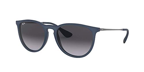 Ray-Ban Gafas de sol, Erika, Azul/Gunmetal (Blue/Gunmetal), con lente Gris Degradada (Grey Gradient)