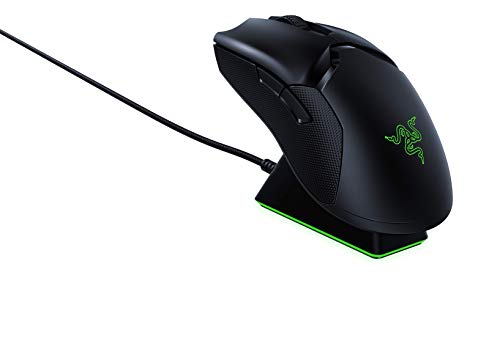 Razer Viper Ultimate Ratón inalámbrico para juegos Esports , para gaming, ambidiestro con 69 g de peso, cable Speedflex, sensor óptico 5G con estación de carga, Negro