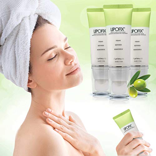 Reafirmante de Cuello Doble Mentón Crema Rejuvenecedora Intensiva Tonos y Reafirma la Piel Caída Anti-Envejecimiento. LIPOFIX.