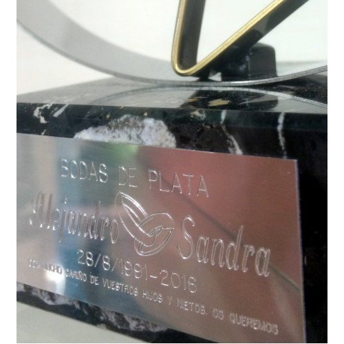 Regalo para bodas de plata GRABADO figura corazón 25 aniversario regalos PERSONALIZADOS