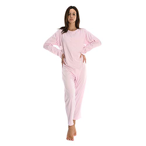 Rekordsan Pijama Antipañal Geriátrico Classic Mujer en Fresco Algodón con 1 Cremallera, Talla 5, Pack de 1