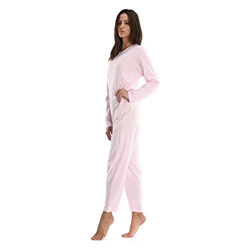 Rekordsan Pijama Antipañal Geriátrico Classic Mujer en Fresco Algodón con 1 Cremallera, Talla 5, Pack de 1