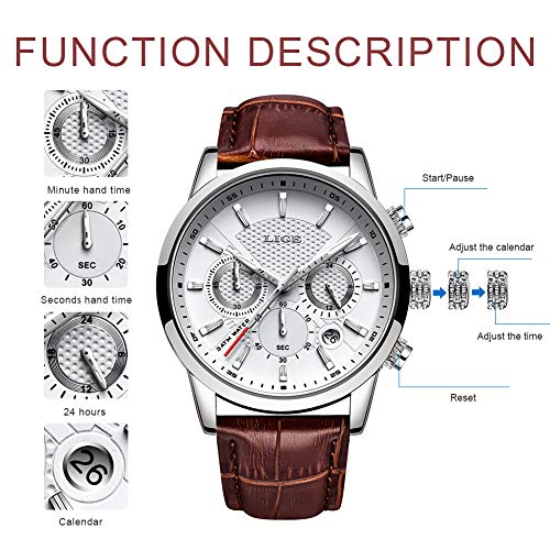 Relojes Hombre LIGE Reloj Hombre Elegante Cuarzo Prueba Agua Relojes Moda Cuero Clásico Cinturones Relojes Deportivo Hombres…