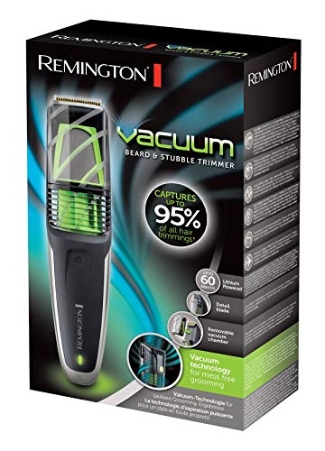 Remington MB6850 Vacuum – Barbero, Cuchillas de Titanio, Tecnología de Aspiración, Inalámbrico, Negro y Verde