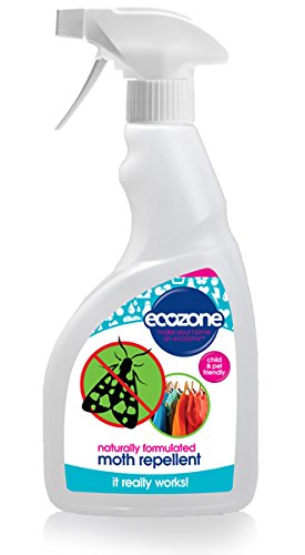 Repelente de polillas de Ecozone, de 500 ml, fórmula natural, protección de larga duración, apto para todos los tejidos