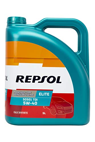 Repsol HMRELI5055405L Aceite DE Motor Elite 50501 TDI 5W40 5 litros, Transparente/Dorado, Talla Única