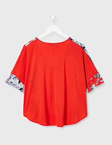 rich&royal T-Shirt with Print Camiseta, Rojo (Summer Red 568), S para Mujer