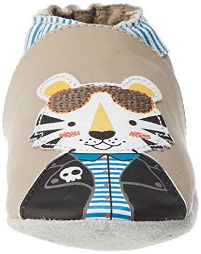 Robeez Cool Tiger, Zapatillas de Estar por casa para Bebés, Gris Gris Taupe 123, 17/18 EU