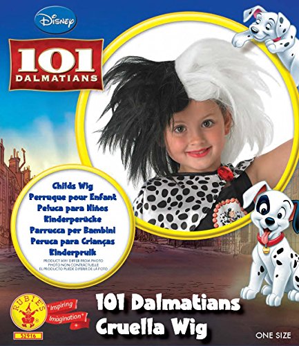 Rubies - Peluca infantil oficial Disney de Cruella de 101 Dálmatas