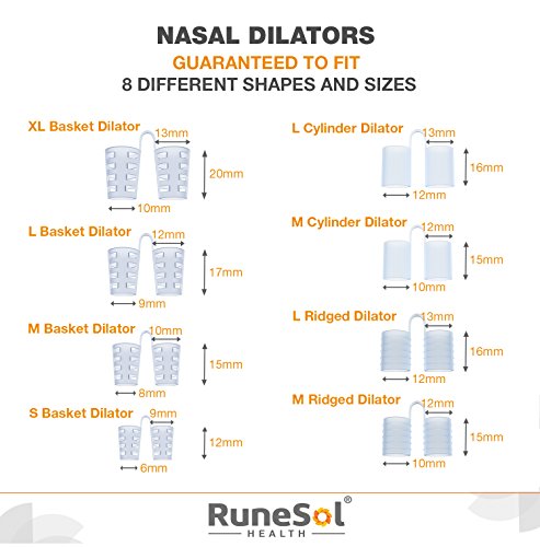 Runesol Dilatador Nasal - Antironquidos Nasal Dejar De Roncar - Dilatadores Nasales anti ronquido soluciones - Antirronquidos - Alivia Apnea Del Sueño, Respiración Fuerte Y Congestión Nasal