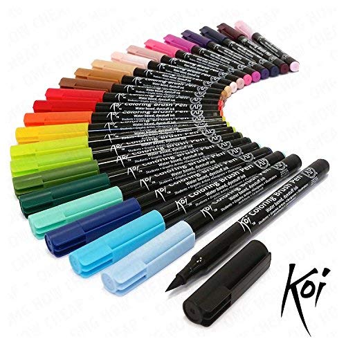 Sakura KOI Coloring Brush Set 24 - Pack de 24 rotuladores, Punta Pincel