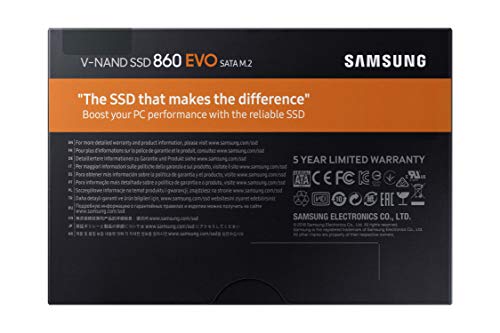 Samsung V-Nand SSD 860 EVO SATA M.2, 250 GB, 550 MB/s Seq Read, 520 MB/s Seq Write