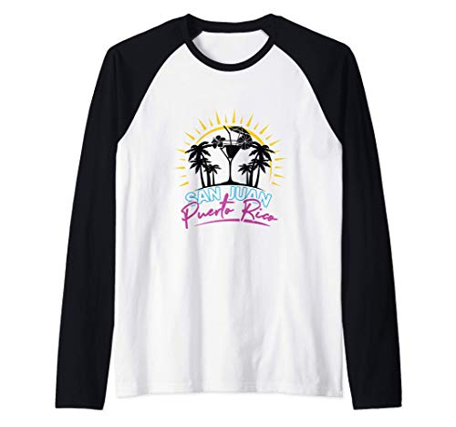 San Juan Puerto Rico Vacaciones Playa Viaje Regalo Camiseta Manga Raglan